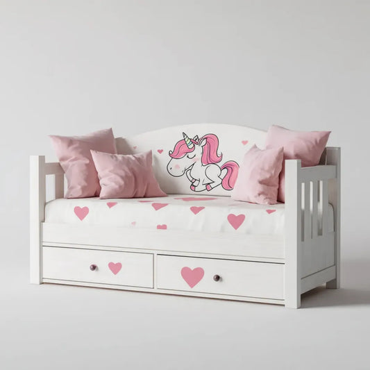Łóżko dziecięce z 2 szufladami biały i różowy MDF 140 x 70 cm prostokątny