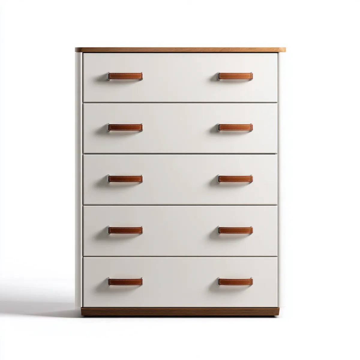 Komoda, Boxer 5 szuflad biały i brązowy 80 x 40 x 110 cm prostokątna MDF