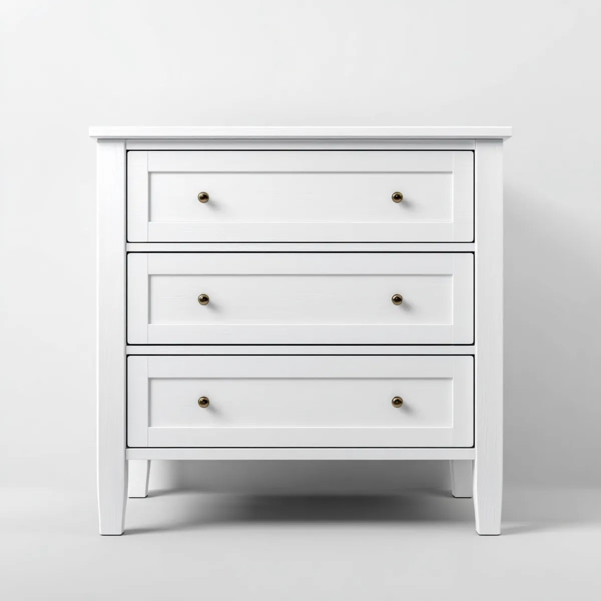 Komoda, 3 szuflady biały MDF 80 x 40 x 90 cm prostokątna