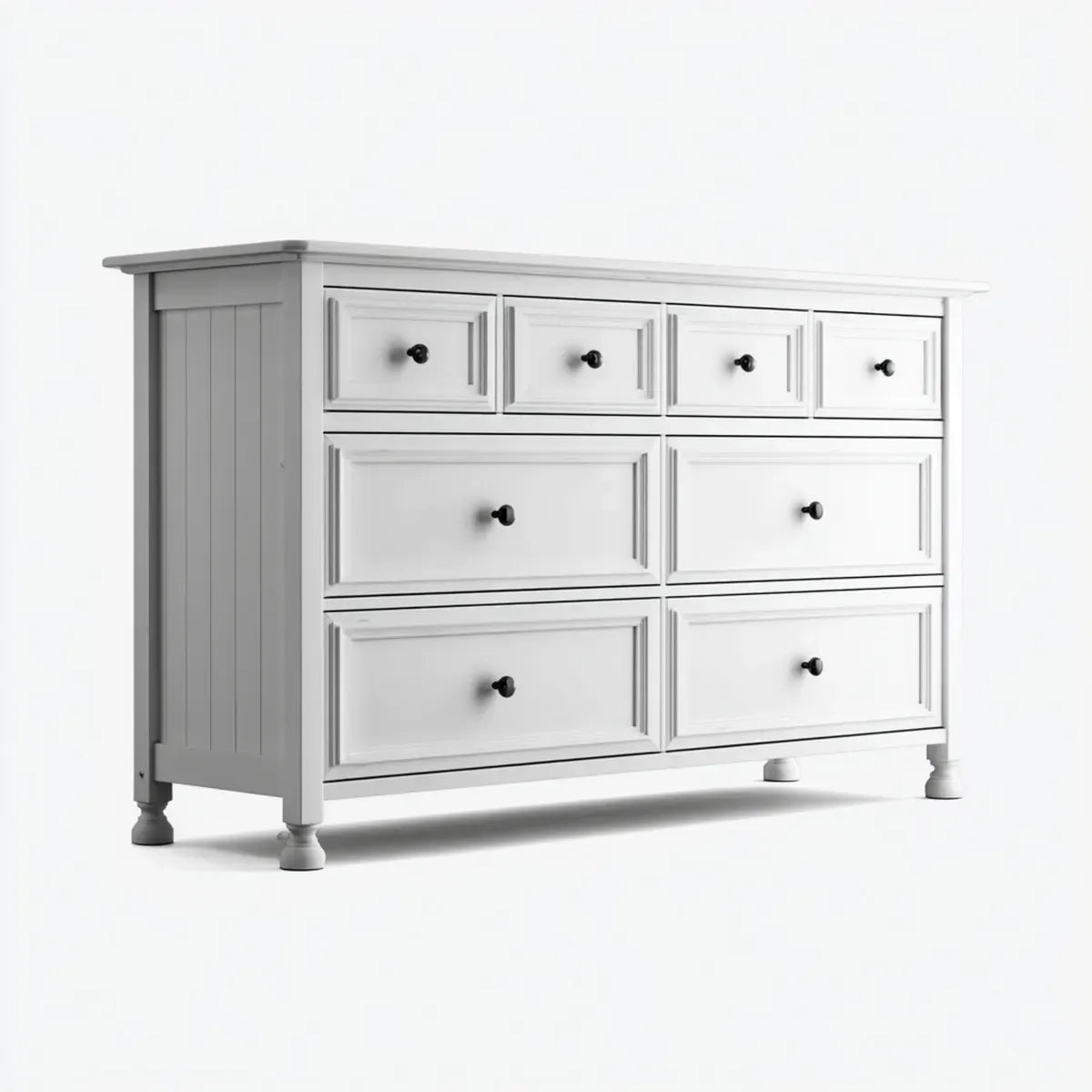 Komoda, 8 szuflady biały 150 x 45 x 90 cm prostokątna MDF