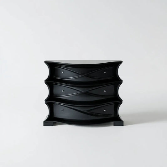 Komoda, Czarna szuflada 100 x 45 x 80 cm w 3 szufladach prostokątnych MDF