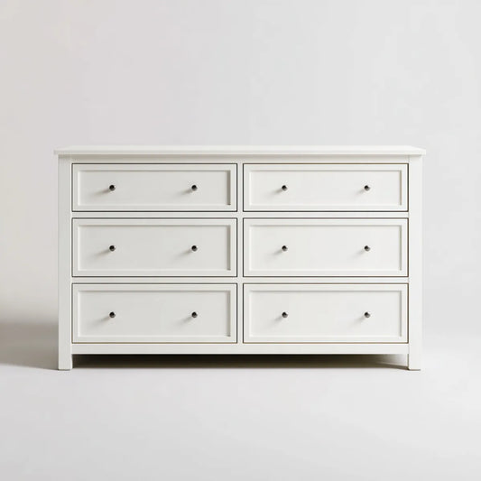 Komoda, 6 szuflady biały 150 x 45 x 90 cm prostokątna MDF