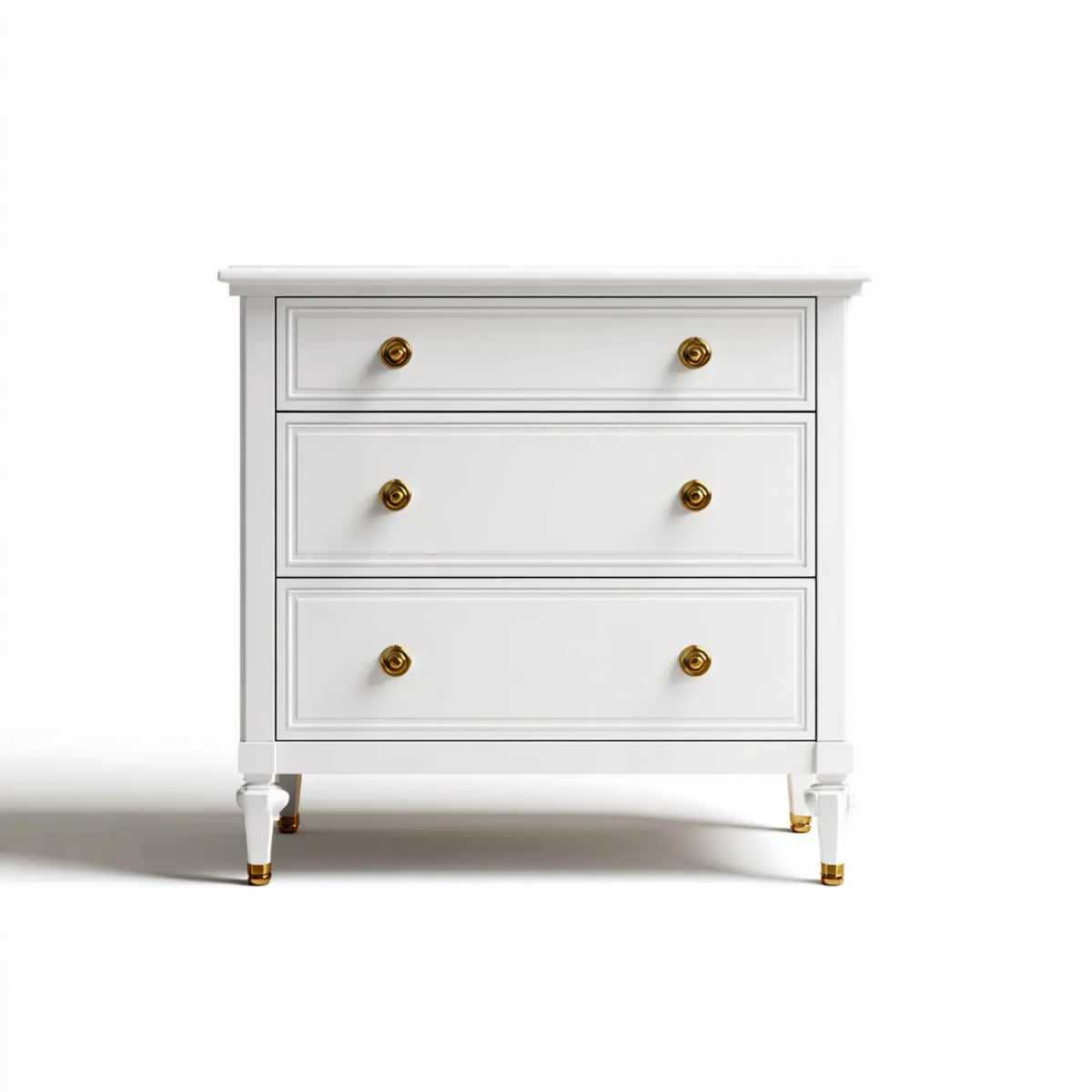 Komoda, 3 szuflady białe 90 x 45 x 95 cm prostokątna MDF