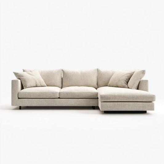 Sofa, 4 fotela poliestrowa beżowa sofa w kształcie 280 x 160 cm